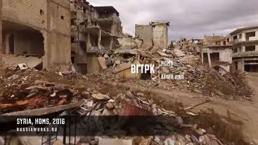 드론 촬영 카메라로 찍은 시리아 홈스주(州)의 영상이 유튜브에 2일(현지시간) 공개됐다. 1분 37초짜리 영상에는 5년 가까이 이어진 내전으로 폐허가 된 도시의 모습이 적나라하게 담겼다. (전쟁 이후 홈스. 파괴, 외로운 아이들 유튜브 영상 캡처)