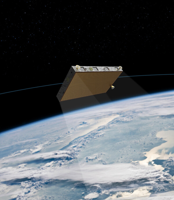 한화시스템이 연내 제주도 남쪽 해상에서 발사할 ‘소형 SAR 위성’ 이미지. (제공: 한화시스템) ⓒ천지일보 2023.11.22.