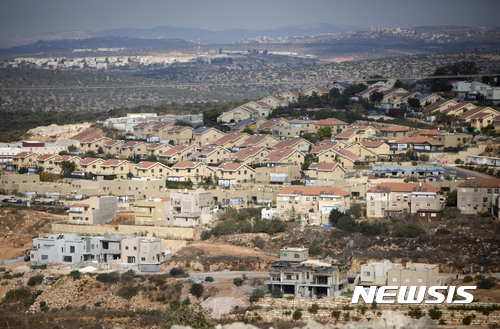 【레바다=AP/뉴시스】팔레스타인 영토인 요르단강 서안 나블루스 인근에 이스라엘이 세운 레바다 정착촌