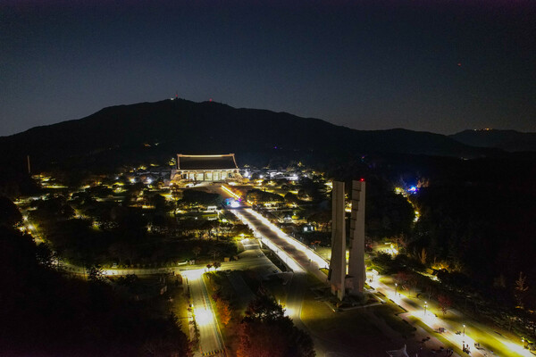 독립기념관 야간 전경. (제공: 천안시) ⓒ천지일보 2023.12.12.