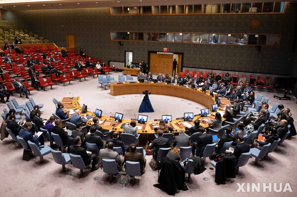 3일(현지시간) 미국 뉴욕 유엔 본부에서 유엔 안전보장이사회 회의가 열렸다. 이날 홍해에서의 예멘 후티 반군의 공격에 대해 논의가 이뤄졌다. (출처: 뉴시스)