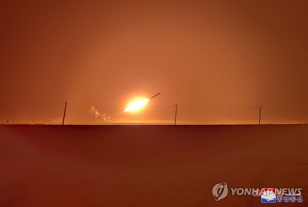 북한의 장거리 전략 순항미사일 발사 훈련. (출처: 연합뉴스)