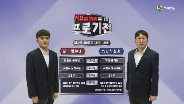 브레인TV ‘6회 프로기전’ 패자조 2라운드 1경기 1회전. (제공: 브레인TV)