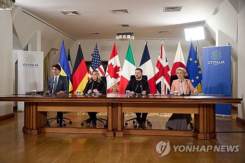 G7 화상 정상회의 (로이터통신=연합뉴스)