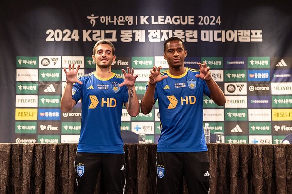 울산 HD에 새로 가세한 외국인 선수, 켈빈(왼쪽)과 마테우스 (출처: 한국프로축구연맹)