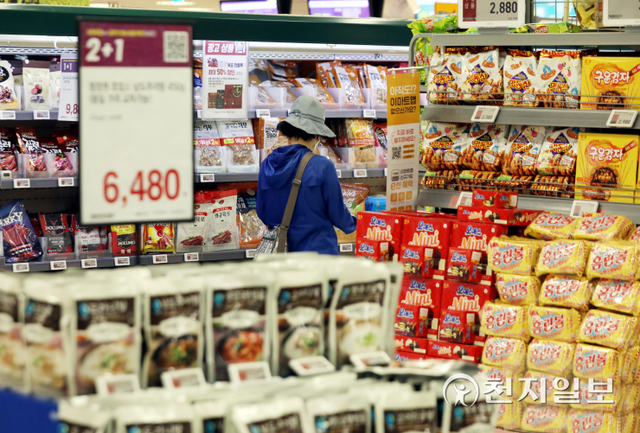 [천지일보=남승우 기자] 한국은행이 올해 소비자물가 상승률이 물가 급등기였던 2008년의 4.7%도 넘어설 수 있다고 내다봤다. 소비자물가지수가 5%대를 웃도는 등 인플레이션이 장기화되는 국면을 보이는 가운데 지난 7일 오후 서울 시내의 한 대형마트에서 시민이 장을 보고 있다. ⓒ천지일보 2022.06.21