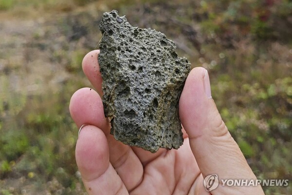 우크라이나에서 발견된 화산암 뗀석기. (출처: 연합뉴스)