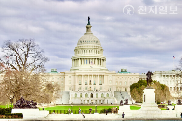 ⓒCheonji Ilbo 2024.03.07. The United States Capitol building in Washington DC, where President Joe Biden gave the 2024 State of the Union address on Thursday night / Eloise Lee Cheonji Daily News