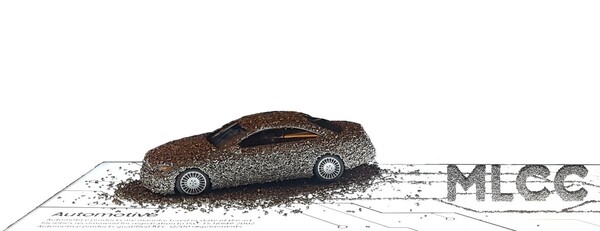 삼성전기 MLCC로 장식한 자동차 모형. (제공: 삼성전기) ⓒ천지일보 2024.03.19.