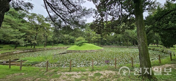 홍릉의 연지는 ‘원지 원도형’이다. 일반적으로 연못이 네모난 방형이지만 이곳은 원형이다. (제공: 이의준 왕릉답사가) ⓒ천지일보 2024.08.28.