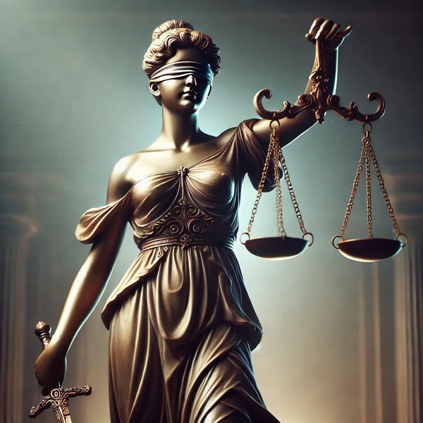 정의의 여신 유스티티아(Justitia). (출처: 챗GPT)