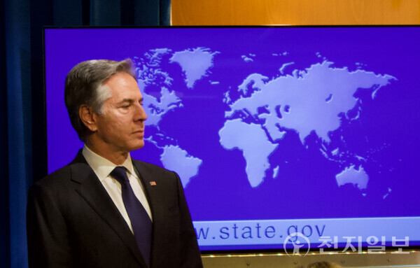 천지일보 2024.10.31. Secretary of State Antony Blinken at the State Department in Washington, DC. / Cheonji Daily News, Eloise Lee