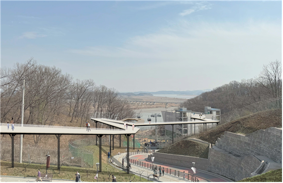 임진각 평화곤돌라와 캠프그리브스를 연결하는 ‘곤돌라 스카이워크 설치’ 구상도. (제공: 파주시) ⓒ천지일보 2024.11.21.