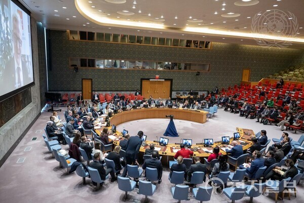 유엔 안전보장이사회(안보리)가 미국 뉴욕 유엔 본부에서 중동 정세와 관련해 논의하고 있다. (제공: United Nations). ⓒ천지일보 2025.01.31.