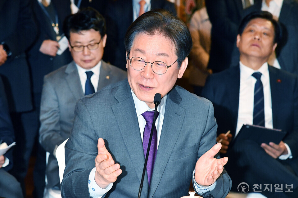 [천지일보=박준성 기자] 더불어민주당 이재명 대표가 20일 오후 서울 여의도 국회 사랑재에서 열린 국정 안정을 위한 국회-정부 국정협의회에서 모두발언하고 있다. ⓒ천지일보 2025.02.20.