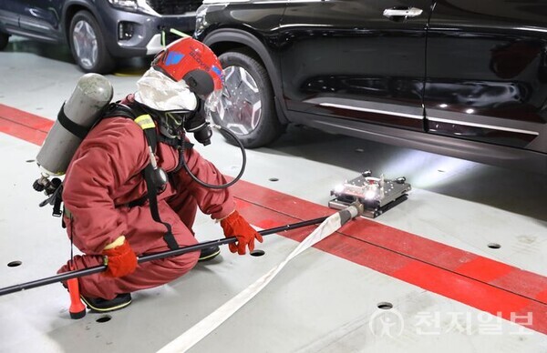 현대글로비스가 소유 중인 모든 자동차운반선(사선)에 화재 진압 특수 장비인 ‘EV 드릴 랜스’(EV-Drill Lance)를 도입했다고 4일 밝혔다. (제공 : 현대글로비스) ⓒ천지일보 2025.03.05.