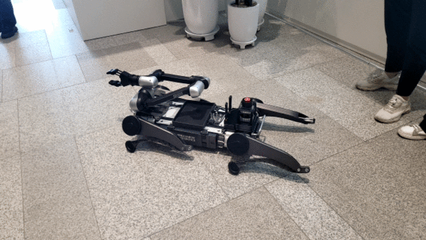 [천지일보 수원=김정필 기자] 레인보우로보틱스의 4족 보행 로봇. ⓒ천지일보 2025.03.19.
