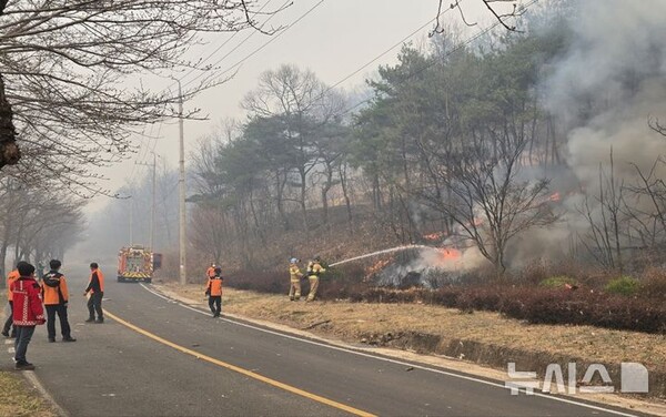 26일 낮 12시54분께 경북 의성군 신평면 교안리 일대에서 산불을 진화하던 헬기가 추락했다. 사고로 조종사 1명이 사망했다. (출처: 뉴시스)