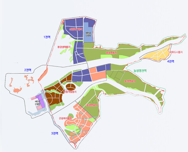 전북 새만금에 대규모 투자 유치가 이어지고 있지만 인근 지역 상인들은 상권 회복이나 고용 확대 등 실질적 효과는 체감되지 않는다며 의문을 제기하고 있다. 사진은 새만금 용지 현황. (출처: 새만금개발청 홈페이지 캡처) ⓒ천지일보 2025.05.28.