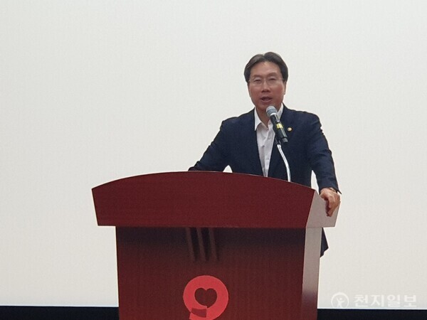 [천지일보=황해연 기자] 최장혁 개인정보보호위원회 부위원장이 지난 11일 강원 원주시에 위치한 국민건강보험공단(건보공단) 본부를 방문해 발언하고 있다. ⓒ천지일보 2025.07.12.