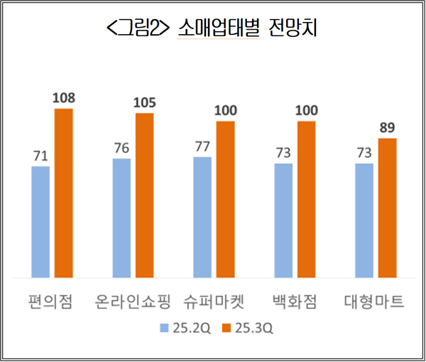 소매업태별 전망치. (제공: 대한상공회의소)