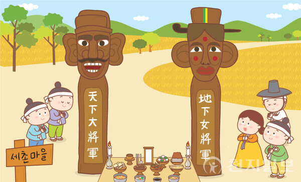 장승은 잡귀를 몰아내고 마을의 평안을 기원하는 대상이었으며, 동시에 공동체의 경계와 규범, 질서를 시각적으로 구현한 민속 신앙의 중심에 있었다. (출처: 게티이미지뱅크) ⓒ천지일보 2025.08.11.