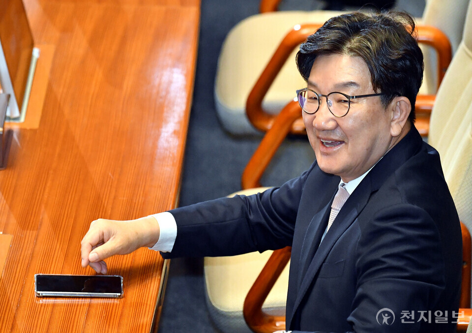 [포토] 국회 본회의 참석한 권성동 의원