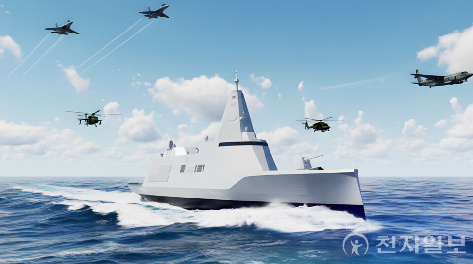 한화오션이 미래 해양방산 시장을 겨냥한 차세대 전략 수상함을 공개했다고 15일 밝혔다. (제공: 한화오션) ⓒ천지일보 2025.10.15.