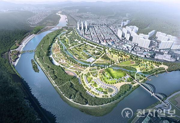 산업도시 울산이 태화강 국가정원과 삼호대숲 재생 등을 통해 생태·정원도시로 탈바꿈하며 2028년 국제정원박람회 준비에 박차를 가하고 있다. 사진은 태화강 국제정원박람회 조감도. (제공: 울산시청) ⓒ천지일보 2025.10.22.