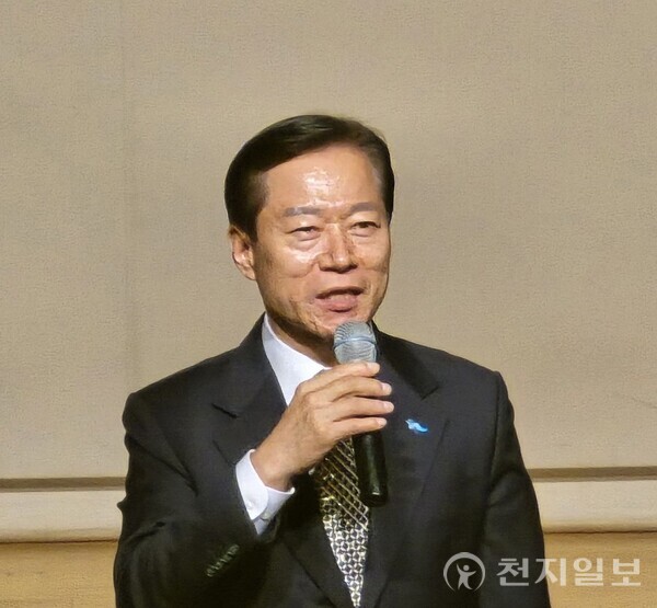송창익 한국새생명이사장이 축사하고 있다. ⓒ천지일보 2025.10.25.