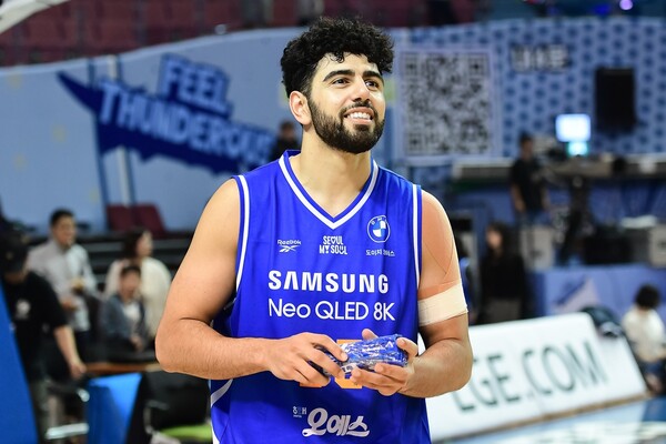 더블더블을 기록하며 맹활약한 삼성의 케렘 칸터 (출처:KBL)