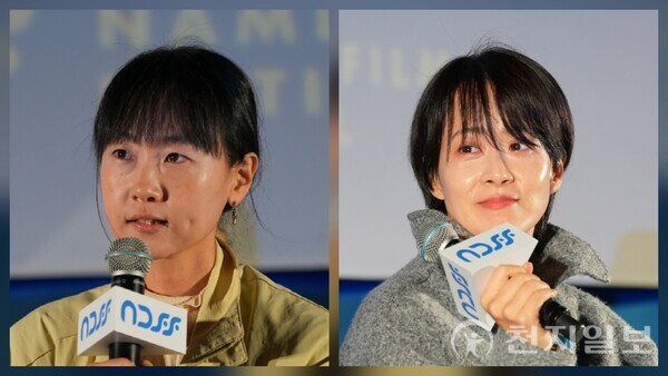 남도영화제 시즌2 광양이 지난달 27일 닷새간의 일정을 마쳤다. 사진은 배우에서 감독으로 변신한 문혜인(왼쪽)·류현경 감독이 관객과 만나 영화의 의미와 창작 과정을 이야기하고 있는 모습. (제공: 남도영화제집행위원회) ⓒ천지일보 2025.11.07.