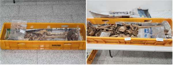 진주 보도연맹 희생자 고(故) 이모씨의 유해(왼쪽)과 고(故) 서모씨의 유해 (제공: 진실화해위)