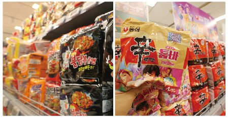 불닭으로 해외 매출 81%를 채운 삼양식품과 ‘케데헌’ 마케팅으로 반등에 속도 내는 농심의 K라면이 국내외 매대에서 존재감을 키우고 있다. (출처: 연합뉴스)