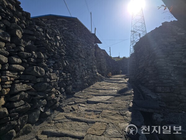 [천지일보 여수=이봉화 기자] 여수 사도·추도는 공룡 발자국과 퇴적 지층, 생활 돌담, 계절마다 열리는 바닷길이 한데 모여 섬이 가진 시간의 깊이를 보여준다. 자연과 사람이 쌓아온 지질·생태·생활의 결이 고스란히 살아 있는 대표 섬이다. 사진은 추도 옛 담장. ⓒ천지일보 2025.11.21.
