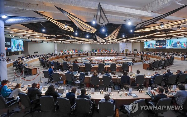 (요하네스버그=연합뉴스) 22일(현지시간) 남아프리카공화국 요하네스버그 나스렉 엑스포센터에서 주요 20개국(G20) 정상회의에가 진행되고 있다. [G20 조직위 제공]
