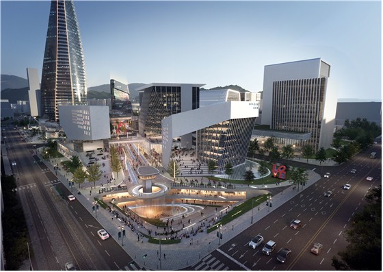 자료는 노원역에서 바라본 지원시설 용지와 중랑천변 복합시설 배치 예상도. (제공: 서울시)