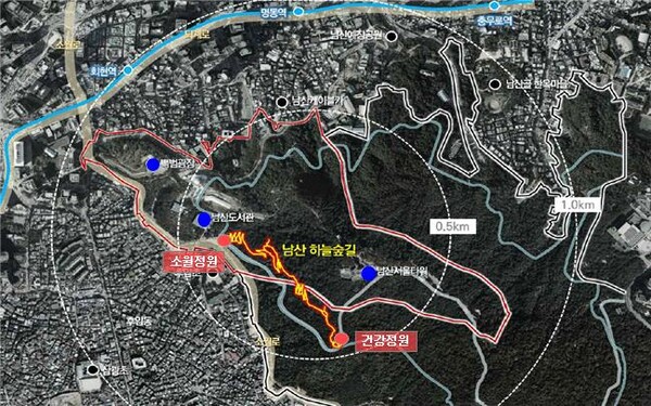 남산 하늘숲길 안내도. (제공: 서울시)