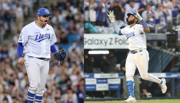 삼성 후라도(왼쪽)와 디아즈 (출처:삼성 라이온즈)