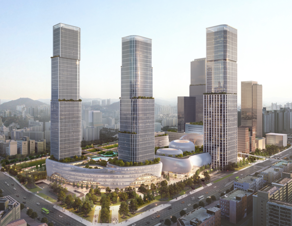 서울고속버스터미널을 지하화하며, 지상엔 주거·업무 등 복합시설이 들어서는 입체개발이 추진된다. 자료는 관련 사업 조감도. (제공: 서울시)