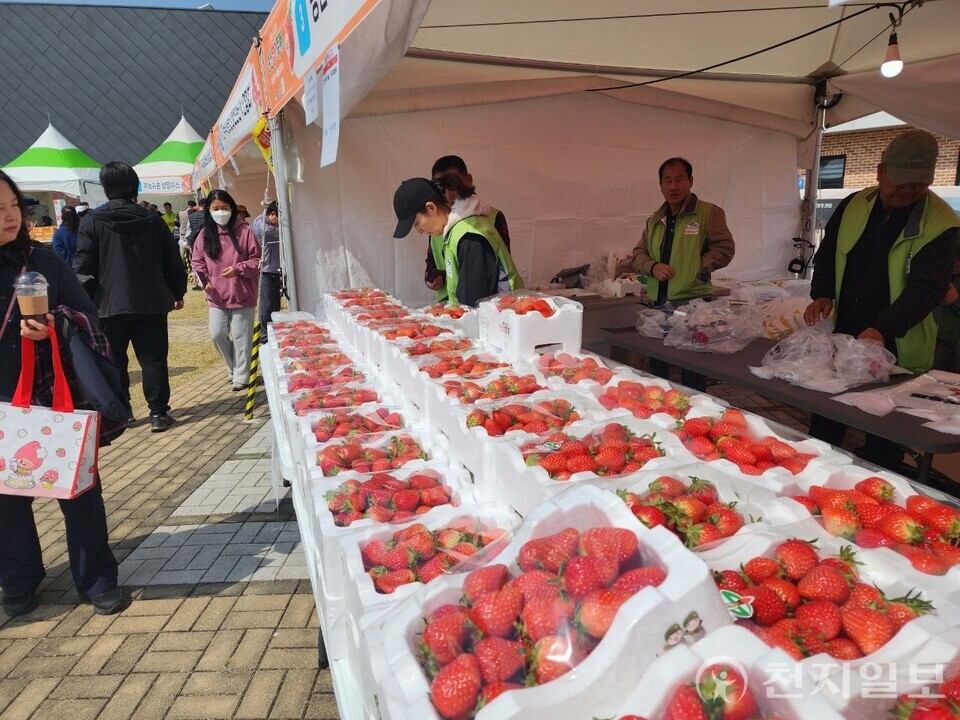 [포토] “봄 향기 가득”… 논산딸기축제 체험부스 북적