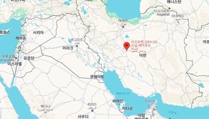 이스라엘이 19일 새벽 이란에 공격을 감행한 것으로 알려진 가운데 이란 서부 이스파한 근처 군 기지를 목표로 삼은 것으로 보인다. (출처: 구글 지도)